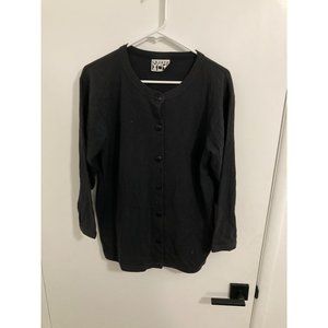 Lajate Women's Vintage Button Down Sweater Shirt, Navy, Medium